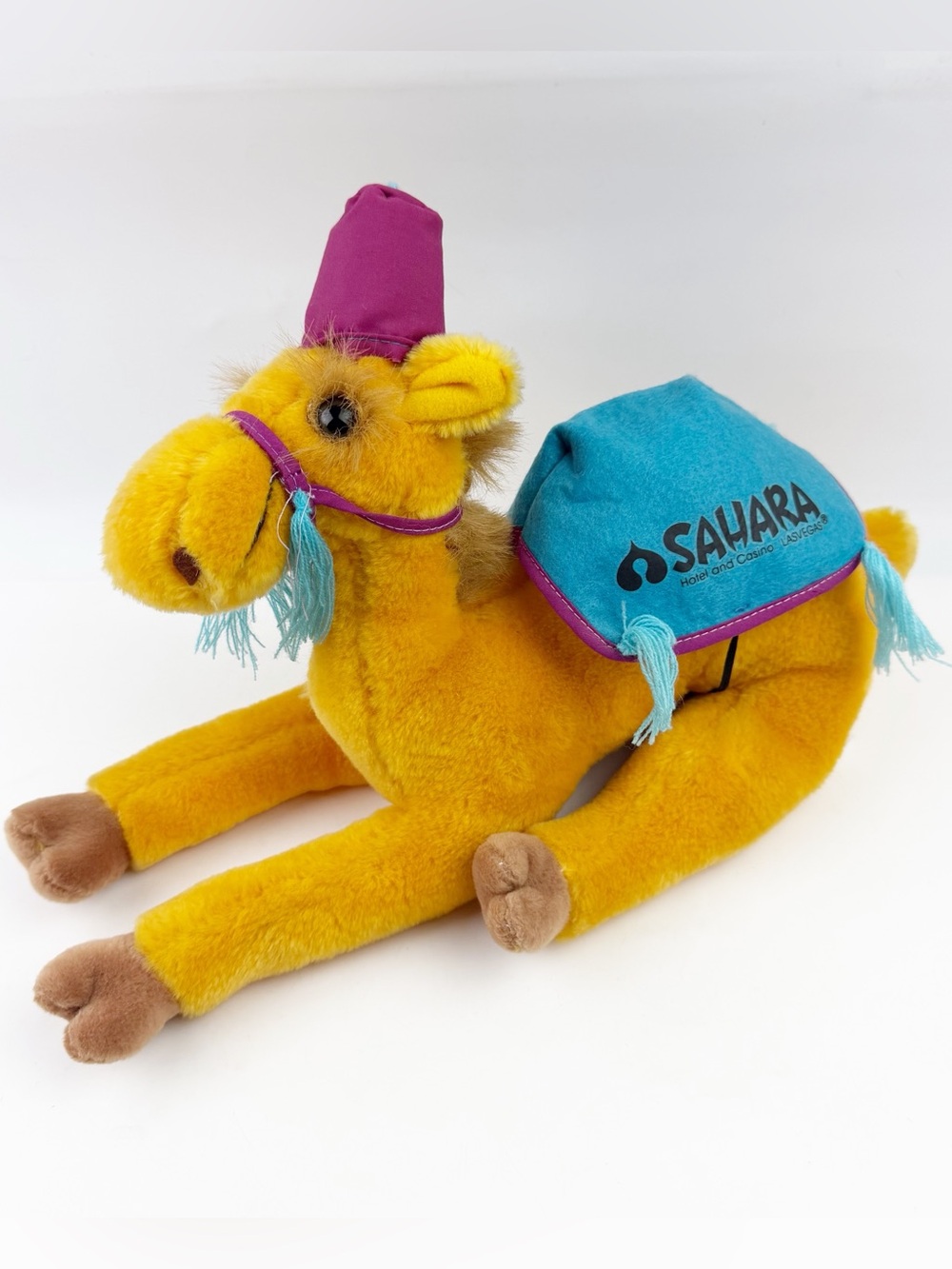 Vtg Sahara Las Vegas Camel Plush Stuffed Animal Hotel Casino Fez 90s Tags 14”